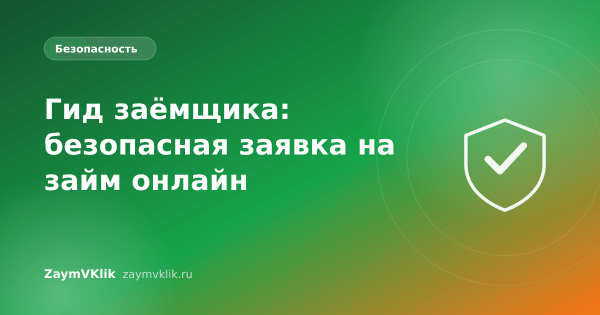 Гид заёмщика: безопасная заявка на займ онлайн
