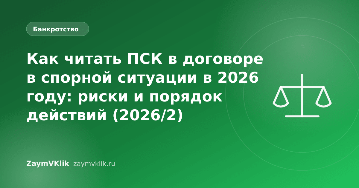 Как читать ПСК в договоре в спорной ситуации в 2026 году: риски и порядок действий (2026/2)