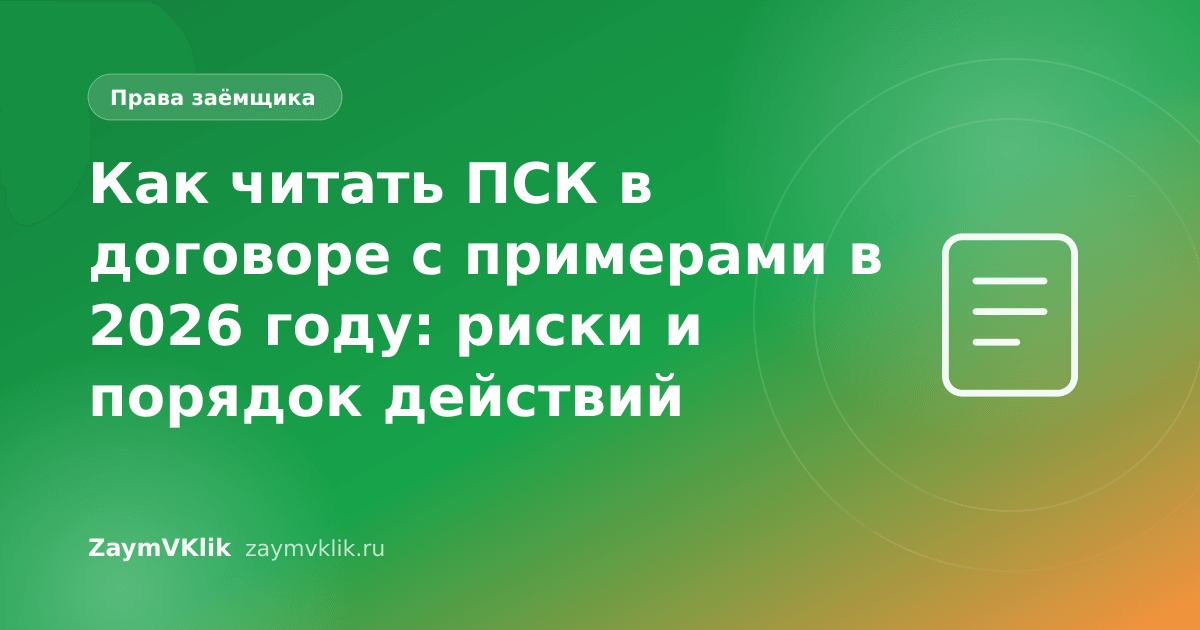 Как читать ПСК в договоре с примерами в 2026 году: риски и порядок действий