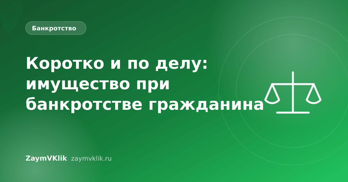 Коротко и по делу: имущество при банкротстве гражданина