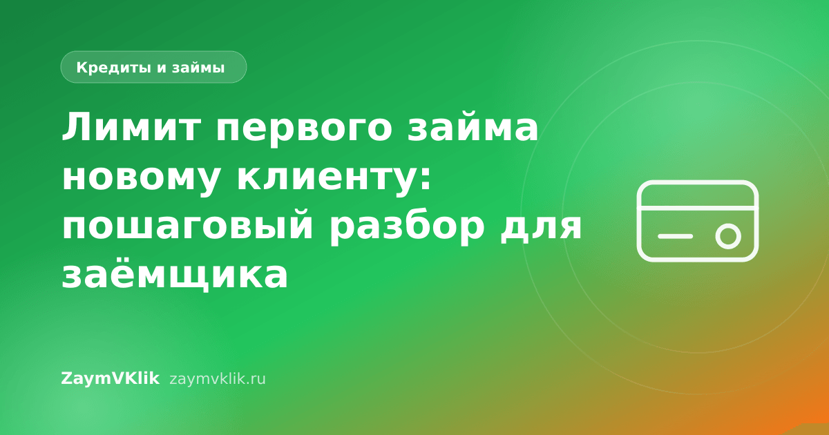 Лимит первого займа новому клиенту: пошаговый разбор для заёмщика