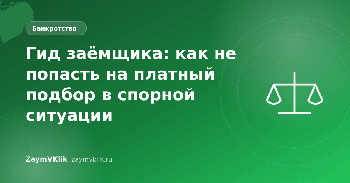 Гид заёмщика: как не попасть на платный подбор в спорной ситуации