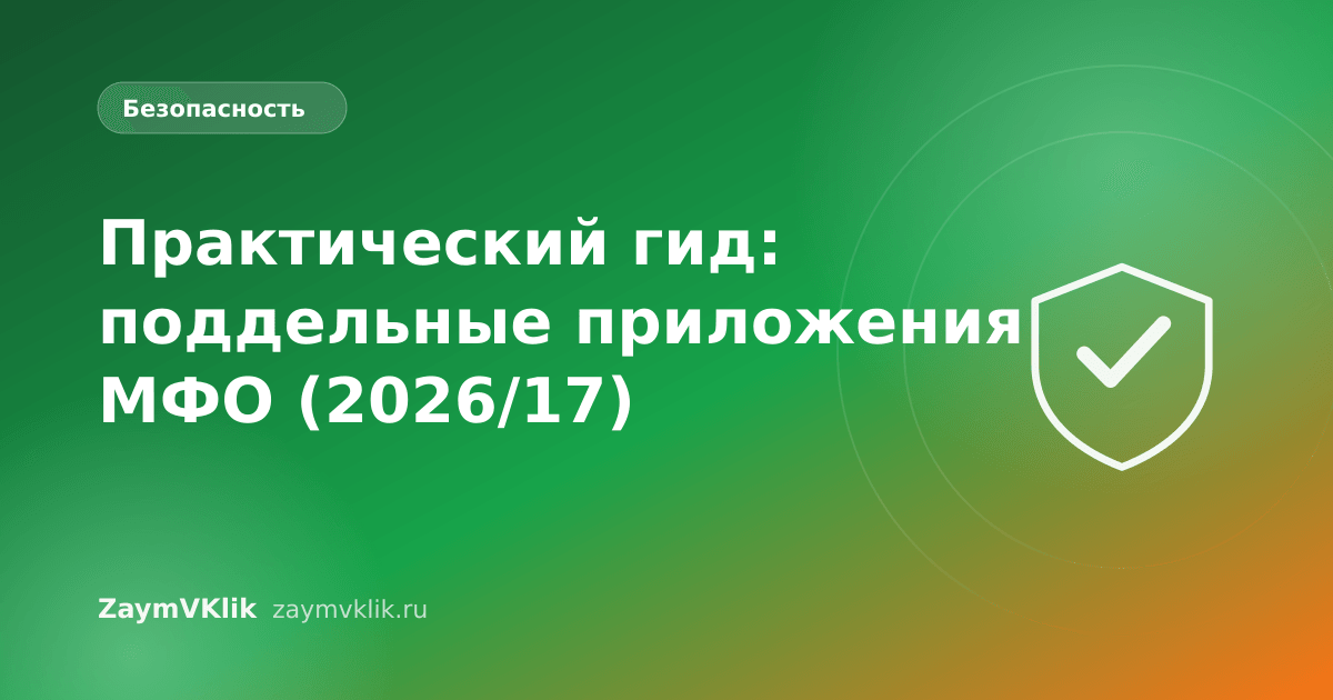 Практический гид: поддельные приложения МФО (2026/17)