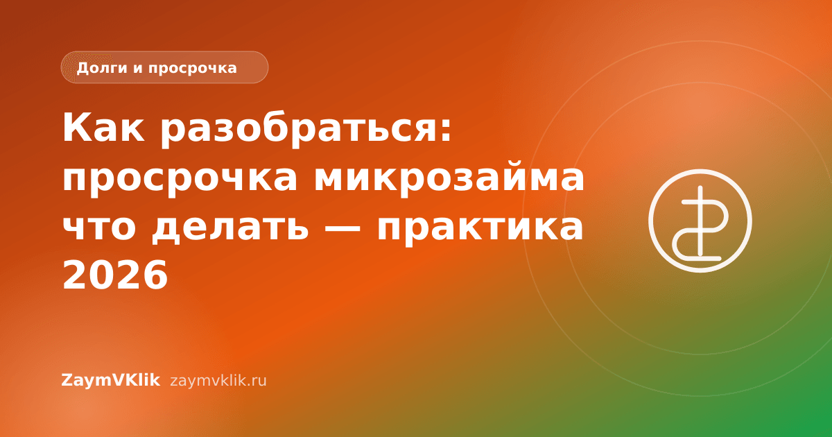 Как разобраться: просрочка микрозайма что делать — практика 2026