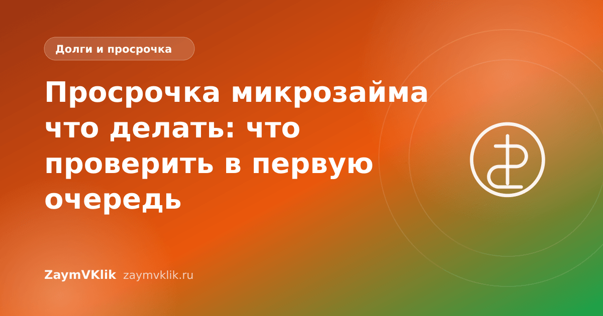 Просрочка микрозайма что делать: что проверить в первую очередь