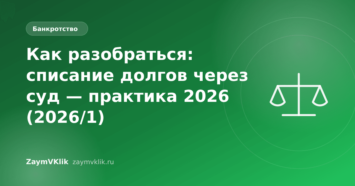 Как разобраться: списание долгов через суд — практика 2026 (2026/1)