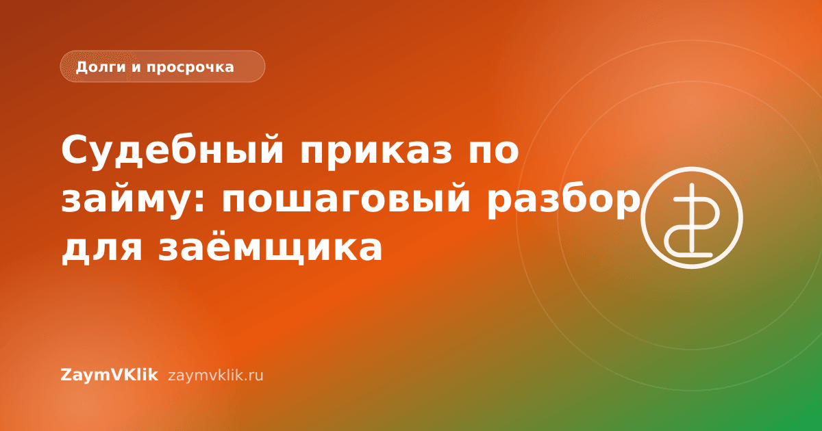 Судебный приказ по займу: пошаговый разбор для заёмщика
