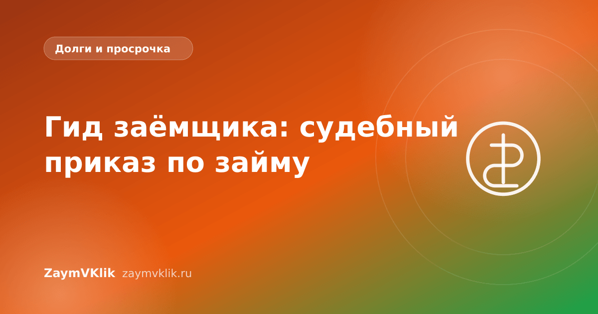 Гид заёмщика: судебный приказ по займу