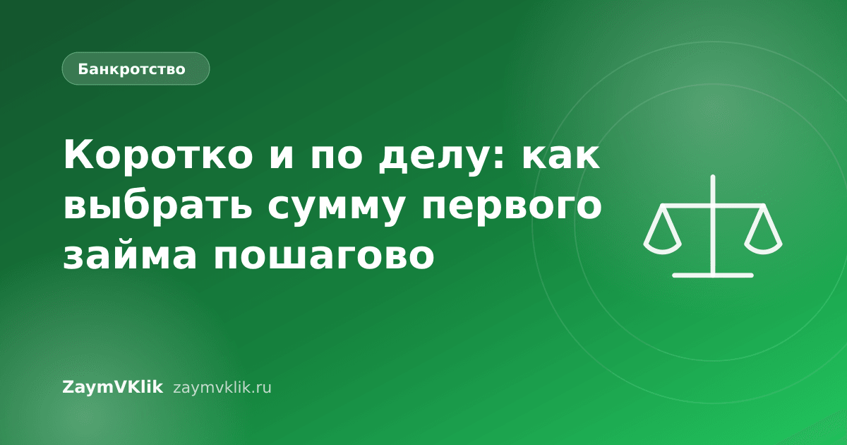 Коротко и по делу: как выбрать сумму первого займа пошагово