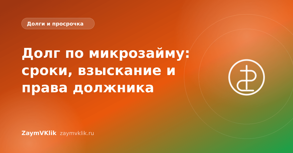 Долг по микрозайму: сроки, взыскание и права должника